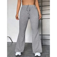 Season:Winter,Fall; Fabric:Polyester; Gender:Women's; Style:Streetwear,Fashion; Elasticity:Micro-elastic; Occasion:Sport,Going out,Daily,Street,Vacation,Sports  Outdoor; Function:Comfort,Soft,Comfortable,Breathability; Waistline:High Waist; Pattern:Solid Color; Design:High Cut,Elastic Drawstring Design,Pocket; Pants Type:Flare Leggings; Front page:FF; Listing Date:10/08/2023; Production mode:External procurement; Pants Length:Full Length Sweatpants With Pockets, Drawstring Sweatpants, Plain Style, Bell Bottom Pants, Maxi Dress Formal, Loose Pants, Short Leggings, Type Of Pants, Pants Length