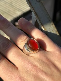 Oval Classic Signet Ring , Red Agate Ring ,  Genuine Gemstone Ring , Memorial Day Gift, Anniversary Ring, Classic Men Ring , Gift For Him ★Item Details * Gender : Male / Female * Material : 925K Sterling Silver * Total weight :   17 Grams * Gemstone Agate Stone ✔ Ready to Ship in 1-2 Business Days .. ✔ Shipped to the Worldwide 1-5 business days with free shipping... ✔ The product will be sent to you with a handmade wooden box to avoid any damage during shipping... ✔ Visit our store, browse other Red Carnelian Ring With Polished Finish, Red Carnelian Rings With Polished Finish, Red Polished Carnelian Rings, Anniversary Carnelian Signet Ring With Polished Finish, Red Oval Cabochon Ring With Polished Finish, Red Carnelian Oval Cabochon Ruby Ring, Formal Red Carnelian Ring, Red Carnelian Signet Ring With Polished Finish, Formal Red Carnelian Signet Ring