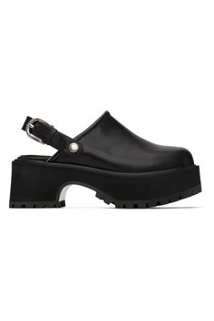 Marge Sherwood: Black 70's Clogs | SSENSE 70s Clogs, Marge Sherwood, Leather Slip Ons, Clogs, Fashion Inspo, On Sale, Loafers, Slip On, Free Shipping