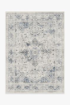 an area rug with blue and white colors