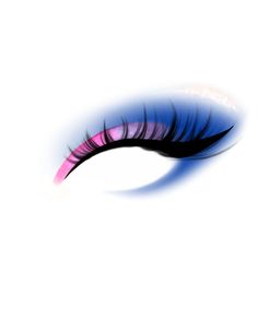 an artistic blue and pink eye with long lashes