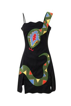 Black Snake Mini Dress – Fashion Brand Company Snake Inspired Dress, Snake Clothing, Snake Clothes, Fashion Design Ideas, Snake Costume, Quirky Dress, Funky Clothes, Snake Dress, Wavy Edges