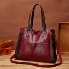 Large Capacity Casual Tote Bag Women Luxury Handbag Shoulder Bag for Female Ladies Vintage PU Leather Crossbody Bag Sac Winter Handbags, Casual Tote Bag, Women Bags Fashion, Canvas Handbags, Casual Tote, Womens Tote, Casual Bags, Bag Straps, Shoulder Handbags