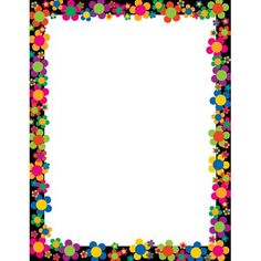 a colorful frame with circles and dots on it