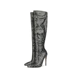 Shop Black Python Print Booties Stiletto Heeled Back Zipper Knee High Boots color Black for Anniversary, Going out, Music Festival, Night Club, Party with worldwide Free shipping & Free return. Spring Party Heeled Boots With Zipper, Knee-high Heeled Boots With Zipper For Party, Party Knee-high Heeled Boots With Zipper, High Ankle Heeled Boots With Zipper For Party, Party High Ankle Heeled Boots With Zipper, Fall Party Heeled Boots With Zipper Closure, High Ankle Boots With Zipper For Evening, High Ankle Boots With Zipper Closure For Evening, Trendy Evening Heeled Boots With Zipper Closure