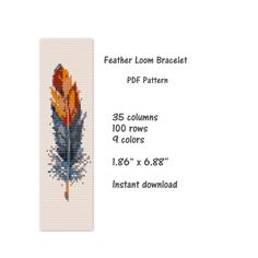 Feather Loom Bracelet Pattern Loom Stitch Bracelet Pattern - Etsy Stitch Bracelet Pattern, Loom Beading Patterns, Bead Loom Kits, Beaded Hat Bands, Jewelry Diy Ideas, Stitch Bracelet, Loom Jewelry, Beading Loom, Seed Bead Pattern