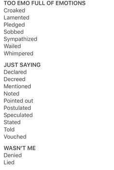 the words are written in black and white on a sheet of paper that says, too emo full of emotions