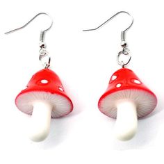 Cute Mushroom Earrings Add a pop of kawaii to your outfit with these Cute Mushroom Earrings. Turn heads and spread cuteness wherever you go! Made with lightweight materials for ultimate comfort. Size: 5.7cm/ 2.2 in Lesbian Earrings, Weird Jewelry, Mushroom Earrings, Quirky Earrings, Jewelry Making Earrings, Funky Earrings, Girl Jewelry, Cute Accessories, Christmas Gift Jewelry