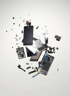 an image of broken electronics on the ground