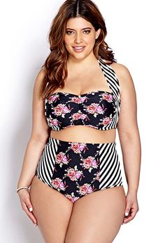 Floral Chic Bikini Set | FOREVER21 PLUS  I've been waiting for an affordable plus size friendly bikini and here it is! Trendy Swimwear, Swimsuits High Waisted, One Piece Swimwear, Bathing Suits, A Woman