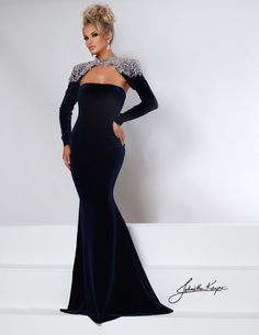 This jaw-dropping pageant gown is a WINNER! This gorgeous velvet gown and crystal covered bolero is unbelievable, add the detachable charmeuse cape and you will be unstoppable on and off the stage. Redcarpet Dress, Gown With Jacket, Johnathan Kayne, Dress Crystal, Glamorous Evening Dresses, Velvet Evening Dress, Be Unstoppable, Pageant Gown, Plastic Dress