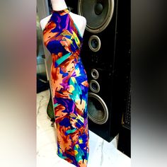 New Sumner, Beautiful Multi Color, Sleeveless, Near Floor Length Dress. 88% Polyester/12% Spandex-Soft Silky Lightweight Casual Or Night Out Attire. Non-Smoking House. Quick Shipping. Note: 10152023d Vibrant Blue Maxi Dress For Party, Vibrant Blue Party Maxi Dress, Multicolor Stretch Halter Neck Maxi Dress, Vibrant Colorful Sleeveless Maxi Dress, Colorful Sleeveless Maxi Dress For Party, Vibrant Orange Sleeveless Maxi Dress, Vibrant Blue Fitted Maxi Dress, Vibrant Multicolor Print Sleeveless Maxi Dress, Vibrant Sleeveless Maxi Dress With Multicolor Print