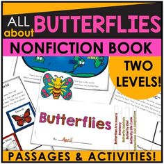 all about butterflies non fiction book two levels passagess and activities for reading the butterfly