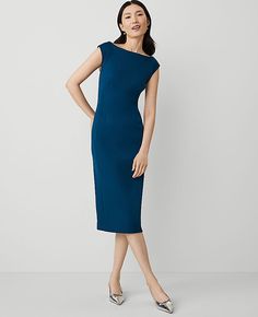 Cut with a flattering straight neck, our cap sleeve sheath dress keeps it smart and simple. Straight neck. Cap sleeves. Hidden back zipper with hook-and-eye closure. Back vent. Lined.,Hit:Hits at mid-calf,Imported:Imported,Length:31" from natural waist,Fabrication:Shell: 78% Polyester, 15% Viscose, 7% Spandex; Lining: 100% Polyester,Garment Care:Machine Washable Straight Neck Cap Sleeve Shift Dress by Ann Taylor Size regular - 8 Sea Storm Women's Sheath, Regular, Boatneck, Other, Suit, Dresses, Dresses, Shell 78%, Polyester, 15%, Viscose, 7%, Spandex Lining 100%, Polyester, Machine, Washable Suit Dresses, Sea Storm, Straight Across Neckline, Sheath Dresses, Dresses Dresses, Double Knit, Size 16 Dresses, Double Knitting, Cap Sleeve