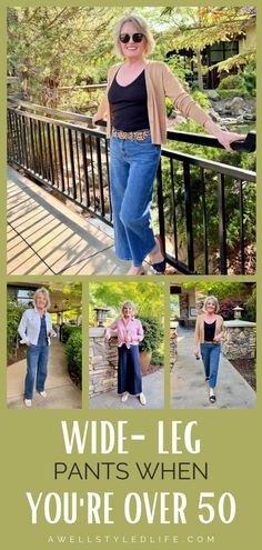 How To Style Wide Legged Cropped Pants, What Shoes To Wear With Wide Leg Crop Pants, Wide Legged Denim Outfit, How To Wear Capris Over 50, Mom Wide Leg Jeans, Style Wide Leg Crop Jeans, Best Pants For Women Over 50, Best Wide Leg Pants, How To Style Cropped Wide Leg Pants