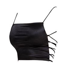 Cropped Satin Halter Top, Chic Cropped Satin Halter Top, Chic Satin Cropped Halter Top, Satin Crop Top For Party, Satin Backless Crop Top For Night Out, Backless Satin Crop Top For Night Out, Party Satin Crop Top With Built-in Bra, Trendy Spaghetti Strap Crop Top For Night Out, Trendy Spaghetti Straps Crop Top For Night Out