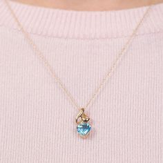 Show your love with this romantic heart-shaped blue topaz pendant. Gemstone hangs from a free-form stylized heart bail for an elegant look. Lose A Stone, Romantic Heart, Blue Topaz Pendant, Topaz Pendant, Heart Shaped Diamond, Blue Gemstones, Jewelry Cleaner, Cleaning Jewelry, Spring Rings