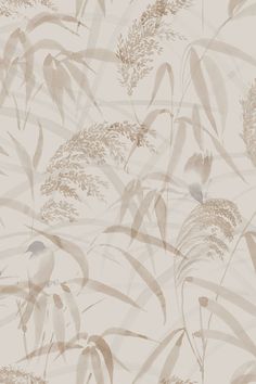 an image of a wallpaper with grass and flowers on it in sepia tones