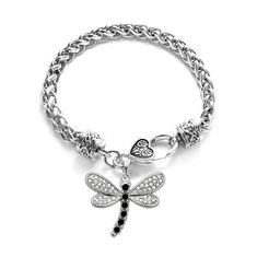 PRICES MAY VARY. PREMIUM QUALITY - Measuring approximately 7.5 inches in diameter, this charming 2.0 Carat Dragonfly bracelet for women boasts a high polish sterling silver finish. TIMELESS DESIGN - Featuring a braided chain design with a decorative lobster claw heart clasp, our 2.0 Carat Dragonfly silver bracelets make unforgettable gifts for women. SPARKLING CHARM - This cute silver bracelet features a customized bracelet charm set with sparkling Cubic Zirconia diamonds and measures 1/2" tall Glittery Jewelry, Silver Braided Bracelet, Dragonfly Bracelet, Dragonfly Jewelry, Silver Bracelets For Women, Dragonfly Charm, Humming Bird, Cubic Zirconia Jewelry, Braided Bracelet