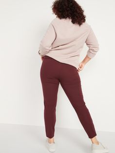 "The Pixie pants you love, now in a more flattering fit & fabric.  Double hook-and-bar closure and zip fly.  Diagonal on-seam pockets in front; decorative welt faux-pockets in back.  Smoothing pocket lining holds you in for a slimming effect.  Soft-w Pixie Pants, Love Now, Red Tartan, Jack Black, Old Navy Women, Black Dots, Ankle Pants, Petite Size, Cranberry