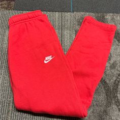 Never Worn Great Condition Size Small Has Drawstring Has Pockets *Open To Offers* Sporty Red Cotton Sweatpants, Red Athleisure Sweatpants With Pockets, Sporty Red Cotton Joggers, Red Cotton Sporty Joggers, Red Sports Sweatpants With Pockets, Red Sportswear Pants With Pockets, Red Cotton Sportswear Sweatpants, Winter Casual Red Joggers, Nike Red Casual Sweatpants