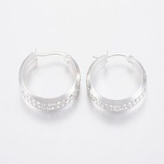 Product Details Material: Stainless Steel Hoop Earrings, with Rhinestone, Silver-Plated Size: 25x23x9mm, Pin: 1x0.8mm Rhinestone Hoop Earrings, Silver Plate, Silver Plated, Silver Bracelet, Hoop Earrings, Plating, Stainless Steel, Silver