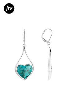 15mm Heart Shaped Composite Turquoise Sterling Silver Solitaire Dangle Heart Earrings. Measure Approximately 2.01"L x .76"W. Lever Backings. This product contains composite turquoise. This Means Separate Pieces Of Turquoise Were Bound Together. Elegant Turquoise Heart Earrings, Turquoise Heart-shaped Sterling Silver Earrings, Hypoallergenic Turquoise Heart Jewelry, Hypoallergenic Heart-shaped Turquoise Jewelry, Turquoise Heart Earrings, Yellow Pearl, Cubic Zirconia Bracelet, Necklace Extender, Rings Jewelry Fashion