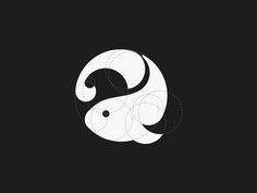 the yin symbol is made up of two circles in black and white, with one smaller circle