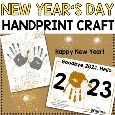 happy new year's day and handprint craft for everyone to have on hand