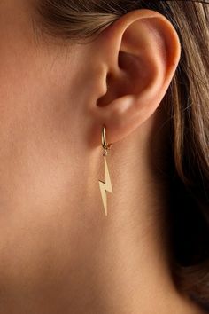 Lightning Bolt Earrings Lightning Earrings Tiny Lighting - Etsy Lightning Bolt Earrings Dangle, Lightning Bolt Earrings Dangle Gold, Lightning Jewelry, Lightning Accessories, Lightning Clothes, Lighting Earrings, Lighting Bolt Earrings, Earrings Lightning, Lightning Bolt Jewelry