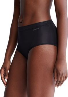 A core Calvin Klein high-rise brief, crafted from silky soft microfiber stretch for a smooth touch with added flexibility. Designed with a slim repeating logo elastic waistband for excellent recovery and a high-cut leg silhouette. | Calvin Klein Women's Ideal Micro High Rise Brief Panty, Black, Large Calvin Klein Woman, High Cut, Calvin Klein, High Rise, Elastic, Black