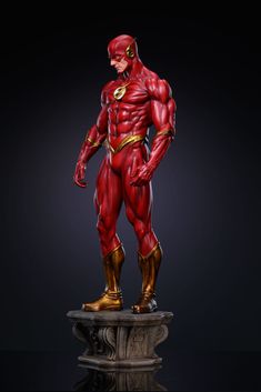 the flash statue is shown on a black background