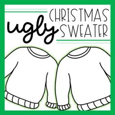 the ugly christmas sweater is shown in black and white