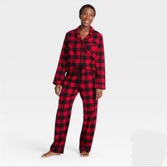 Wondershop Target Red & Black Buffalo Check Women's Family Pajamas Size Small New In Package Long Sleeve, Button Front, Elastic Waist Pants Please Contact Me With Any Questions. Buffalo Plaid Pajamas, Christmas Pajama Pants, Womens Christmas Pajamas, Family Pajama Sets, Fleece Pajama Pants, Plaid Pajama Pants, Matching Christmas Pajamas, Buffalo Check Plaid, Red Plaid Flannel