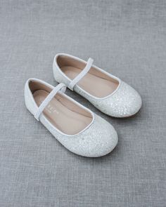 White Rock Glitter Mary Jane Flats for Flower Girls - Etsy Fairy Costumes, Lace Ballet Flats, Christening Shoes, Glitter Ballet Flats, Flower Girl Shoes, Holiday Shoes, White Rock, Ballet Slippers, Fairy Costume