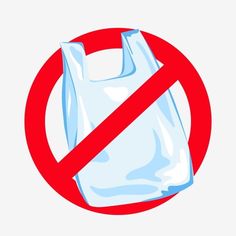 a no plastic bag sign on a white background