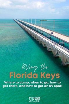 the florida keys bridge is shown in this advertisement for an rv spot, which has been named