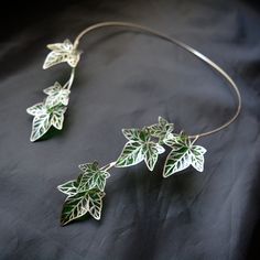 The necklace is made of stainless steel, decorated with PET enamel  - This is a proprietary technology process used PET bottles Leaf Jewelry Necklace, Lotr Jewelry, Warrior Jewelry, Ivy Necklace, Leaf Accessories, Magical Necklace, Eco Friendly Necklace, Forest Jewelry, Ren Fair