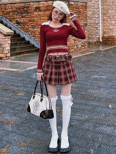 Brand: other/other Applicable age: 18-24 years old Size: S M L Pattern: other/other style: street Street: Europe and America Waist type: natural waist Color classification: wine red dark green Item No.: BZ22D828-1SK Skirt type: pleated skirt Year Season: Winter 2022 Skirt length: short skirt Profile: Type A Material composition: polyester fiber 80% viscose fiber (viscose fiber) 20% Pleated Skirt Outfit Short, Plaid Mini Skirt Outfit, 2022 Skirt, Belt Mini Skirt, Pleated Skirt Outfit, Belted Mini Skirt, Plaid Pleated Skirt, Teenage Fashion, Miniskirt Outfits