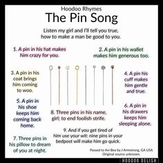 the pin song is shown with instructions for how to make pins in different colors and sizes