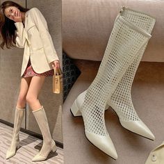 Summer Boot, Mesh Boots, Sand Boots, All Black Shoes, Designer Shoe, Summer Boots, Shoe Women, Heels Fashion, Beige Shoes