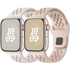 two apple watch bands with numbers on each side and an image of the same wristband