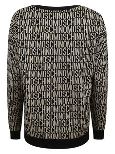 Composition: 100% Virgin Wool Monogram Sweater, Franco Moschino, Moschino Logo, Logo Knit, Zegna Shoes, Gold Models, Paris Texas, Rene Caovilla, Pleats Please Issey Miyake