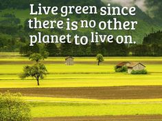 there is no other planet to live on in the world, and it's green