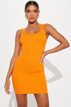 Available In Yellow, Orange, And Heather Grey. Ponte Mini Dress Square Neckline Sleeveless Stretch Dress Length = 33" Imported | Samantha Ponte Mini Dress in Orange size Medium by Fashion Nova Orange Fashion, Square Necklines, Stretch Dress, Yellow Orange, Square Neckline, Dress Length, Fashion Nova, Heather Grey, Dress Outfits