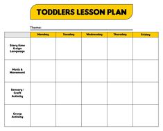 a lesson plan for toddlers