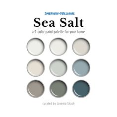 the front cover of sherylin williams's sea salt paint palettes for your home