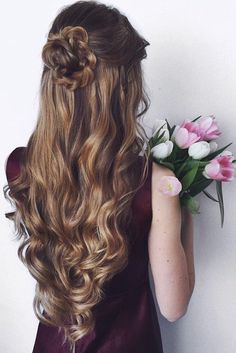 Romantic Updo with Curls on @oleksa.z <3 Sasha is wearing Dirty Blonde… More Luxy Hair, Graduation Hairstyles, Best Wedding Hairstyles, Prom Hairstyles For Long Hair, Wedding Hair Down, Dirty Blonde, Wedding Hairstyles For Long Hair, Formal Hairstyles, Homecoming Hairstyles