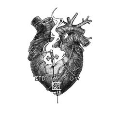 a drawing of a heart with an arrow on it's side and the words, i