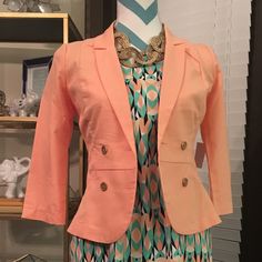 Peach Blazer Never Worn. Tags Attached. Fits True To Size. Sold With Dress As Set Or Separately. As Always, I’m Open To Offers! Structured Blazer, Peach Color, Color Orange, Blazer Suit, Suit Jacket, Blazer, Orange, Tags